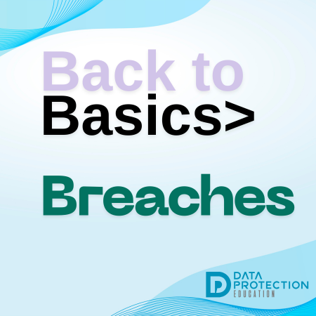 graphic with text saying Back to Basics Data Protection Education 